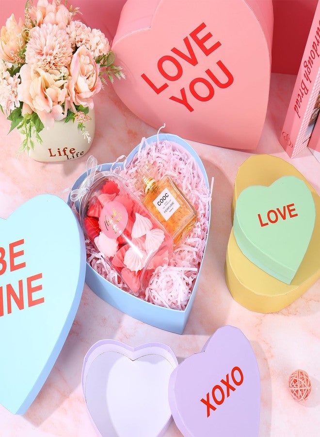 وولاين مجموعة علب هدايا ورقية على شكل قلب من والين، 5 قطع، لعيد الحب، تتضمن علب حلوى على شكل قلب، 5 طبقات متداخلة، مع أغطية، مناسبة للمجوهرات وتنسيقات الزهور وتزيين الحفلات. - Image 4